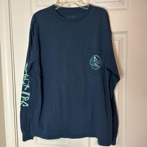 Salt Life Skull Hook Long Sleeve Top Preshrunk Cotton Pocket Tee Men’s Medium